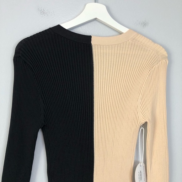 STAUD Shoko Colorblock Midi Sweater Dress Medium - Picture 6 of 15